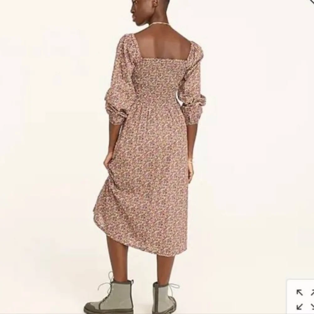 NWT J. Crew Liberty London Daydream Busy Izzy Floral Puff Sleeve Midi Dress Med